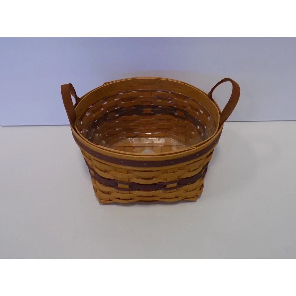 May Series Petunia Basket w/ Plastic Protector 1997 Longaberger - Purple Slats